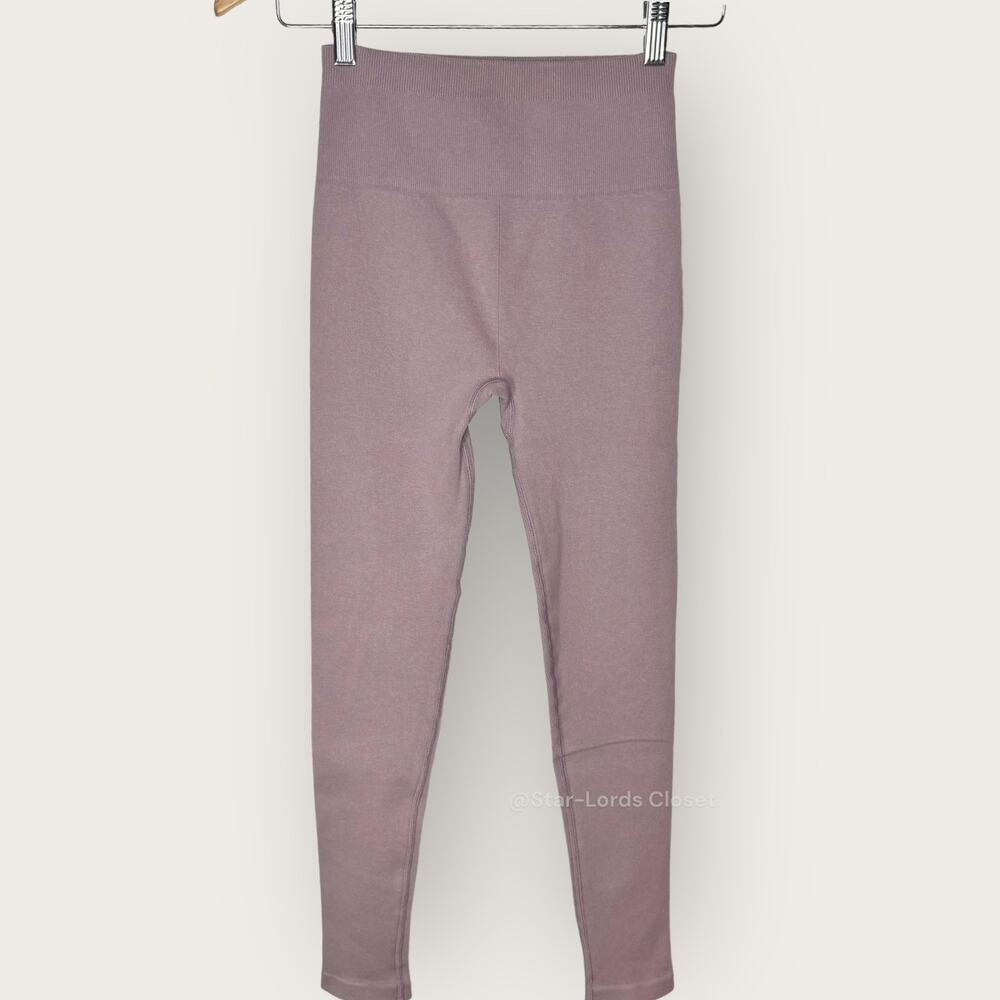 Everlane Seamless Legging Pants | Size XS/S | Dusty Lavender Ribbed Minimalist